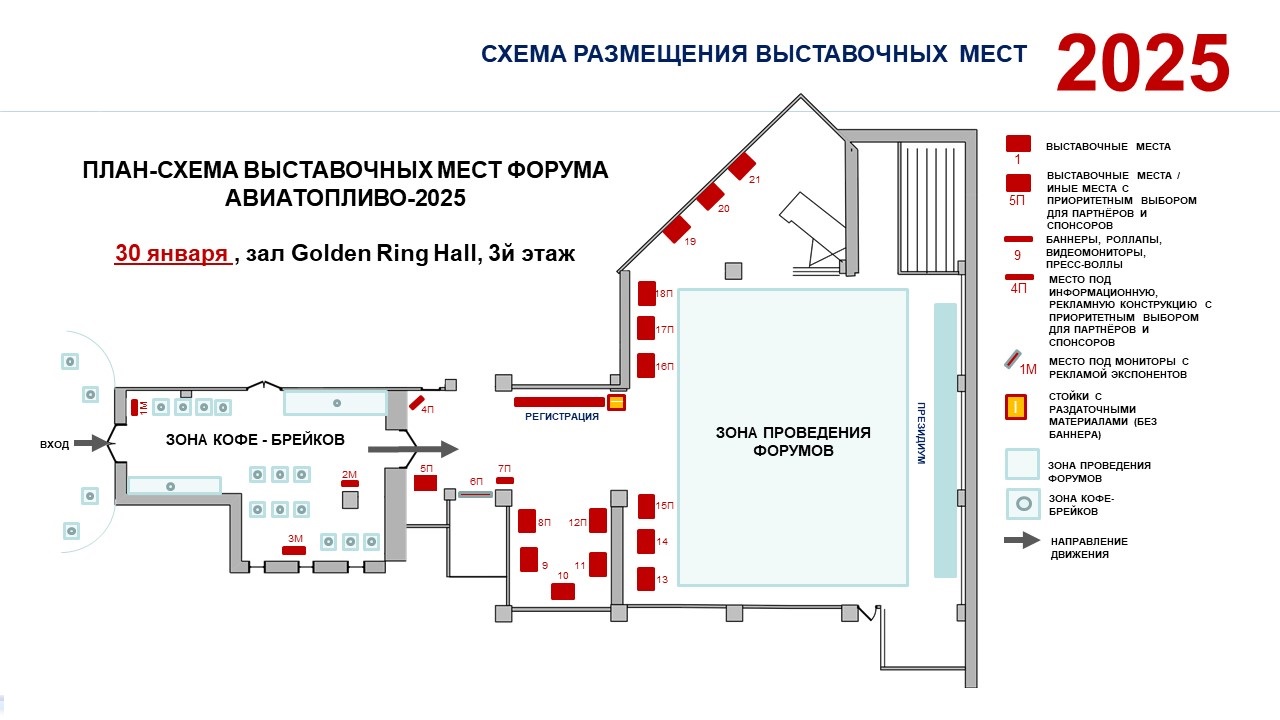 ПЛАН РАСПОЛОЖЕНИЯ ВЫСТАВОЧНЫХ СТЕНДОВ В ЗАЛЕ МЕРОПРИЯТИЯ
